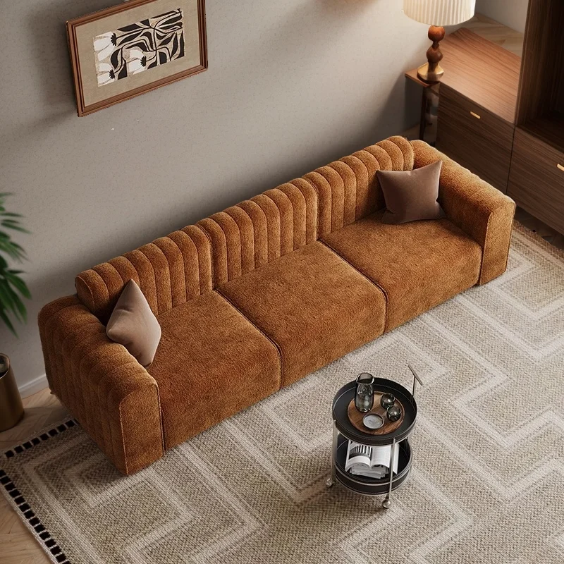 중세 레트로 디자이너 모듈 조립형 직선형 패브릭 소파 중세 거실 B&B 뷰티 살롱 리셉션 소파