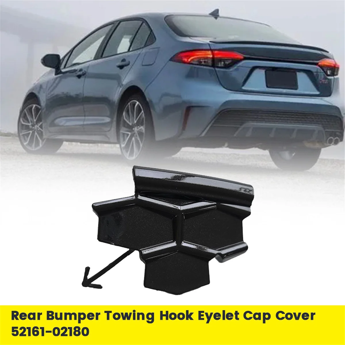 Car Rear Bumper Towing Hook Eyelet Cap Cover 52161-02180 for Toyota Corolla SE/XSE 20-21 LHD Trailer Cover 5216102180