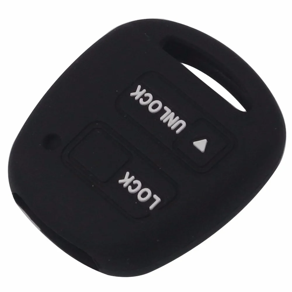 jingyuqin 2 Buttons Silicone Car Key Fob Case Cover Skin For TOYOTA CAMRY RAV4 PRADO COROLLA AVENSIS LAND CRUISER YARIS