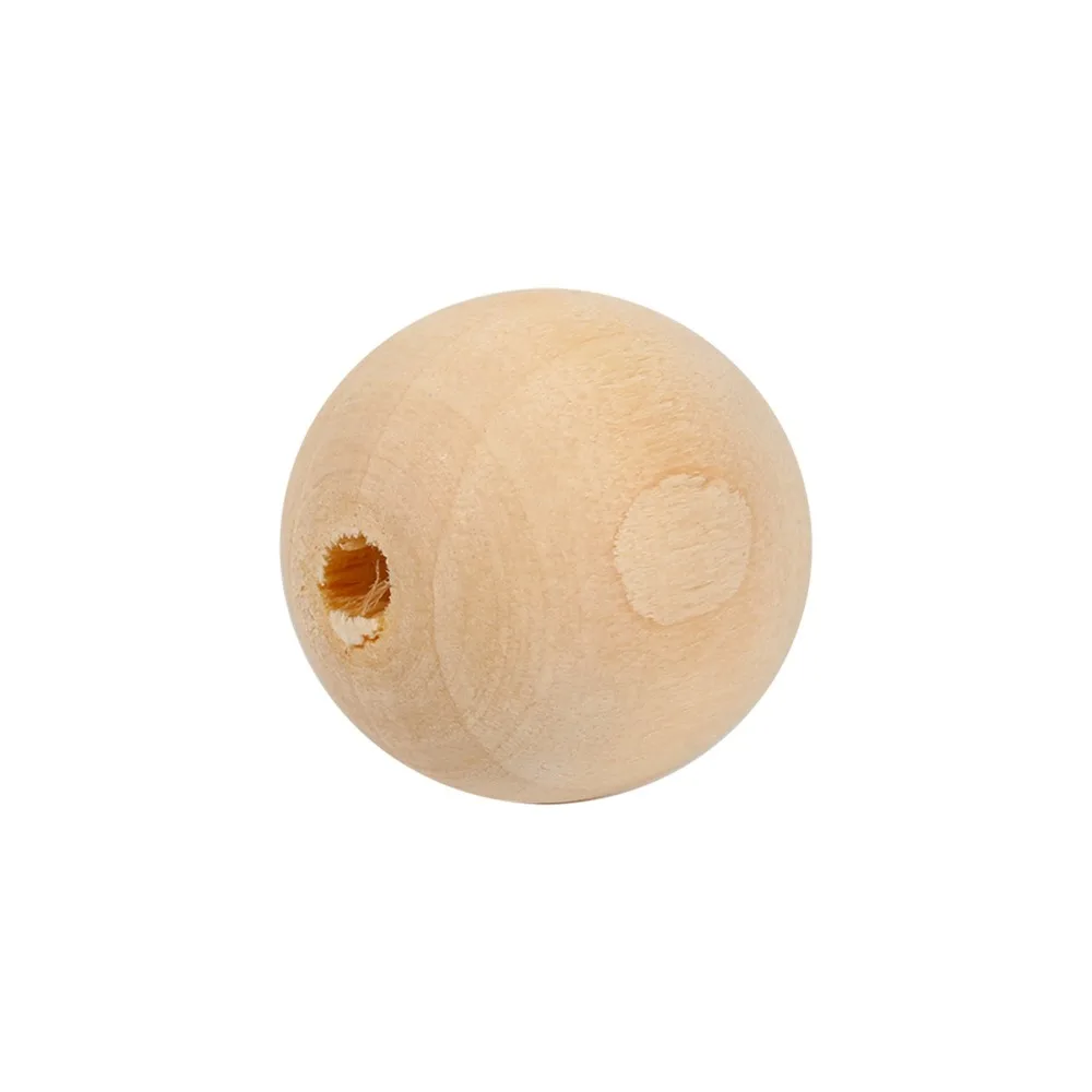 50pcs Full Set 20mm Size Wooden Beads with Hole Round Wooden Beads Wood Beads Crafts Projects