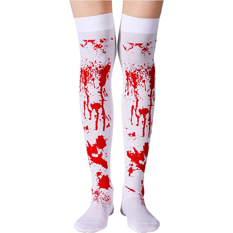 Lustige Halloween gruselige Knochen Strumpfhosen Handschuhe neue Männer und Frauen geeignete Strümpfe Halloween Ostern Party Skelett Blut Socken