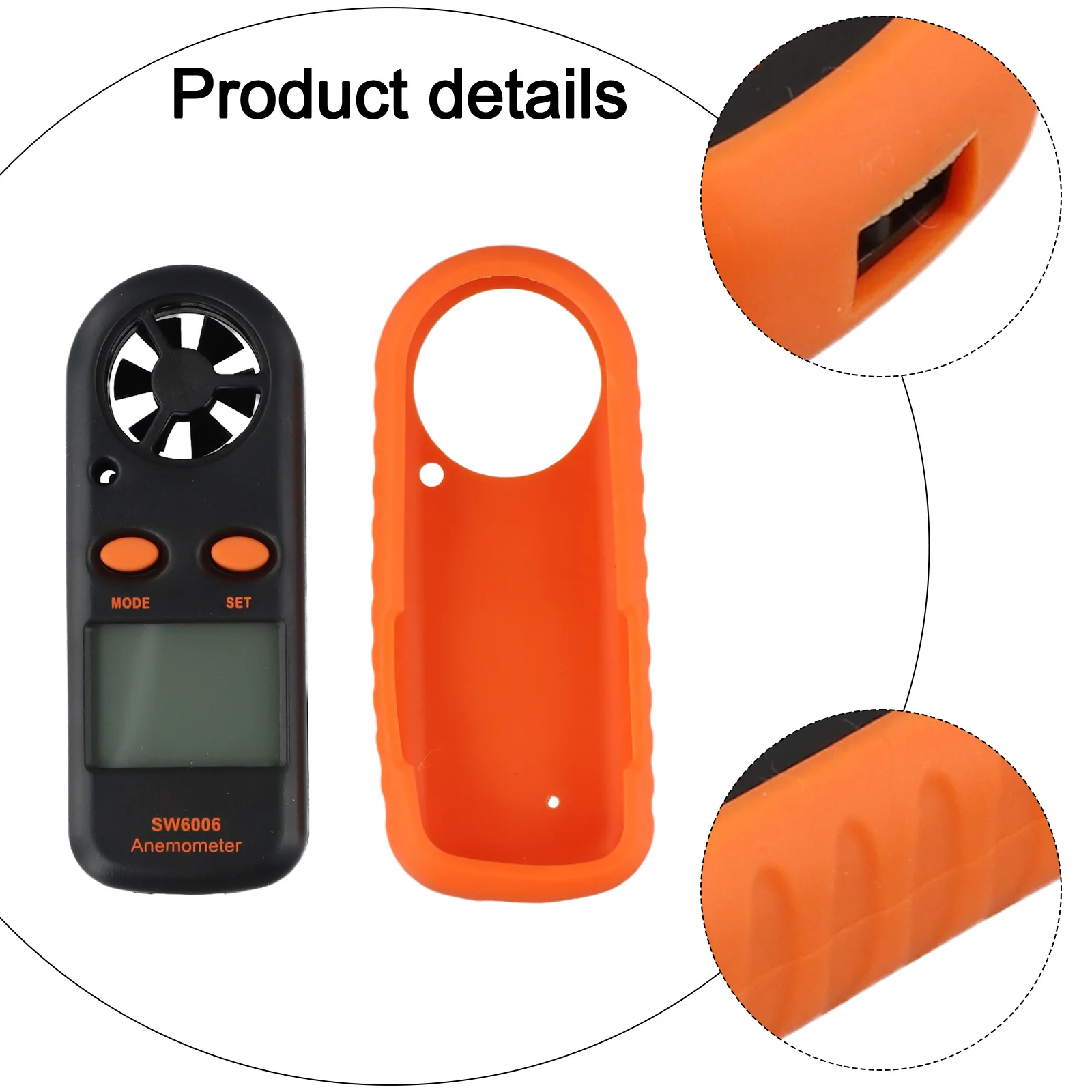 

Anemometer Handheld SW6006 Light Weight LCD Digital Wind Speed Temperature Meter Vane Anemometer Test Meters Detectors