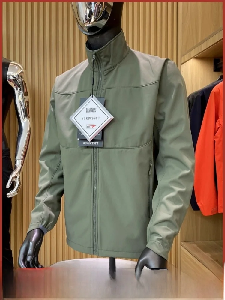 

Мужская повседневная куртка с воротником-стойкой на подкладке, уличная теплая мягкая ветровка ell, осенне-зимнее новое поступление, верхняя одежда, пальто