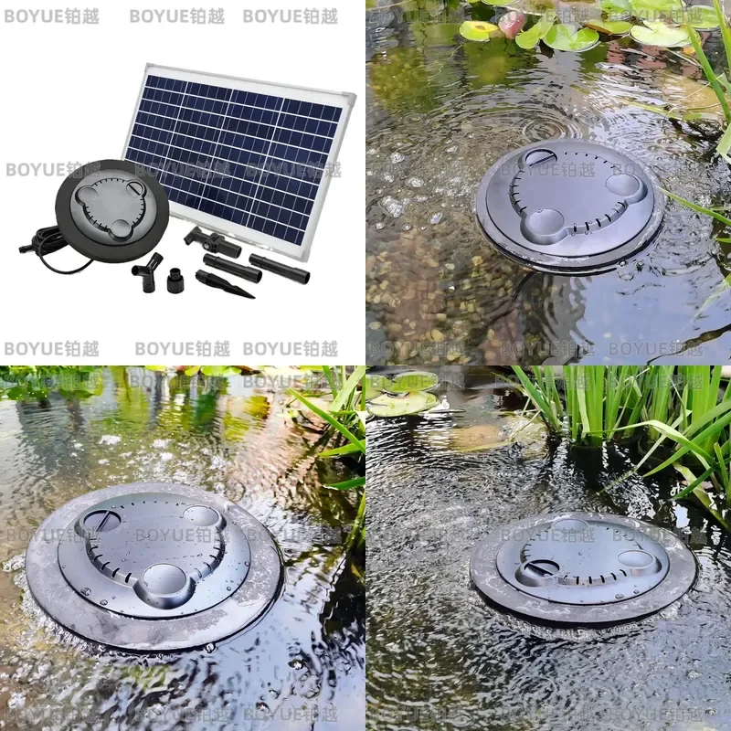 DC 18V Solar Floating Pond Aerator Oxygen Pump for Garden Fish Tank Water Circulation Air Stone Bubble Maker Outdoor Aquarium