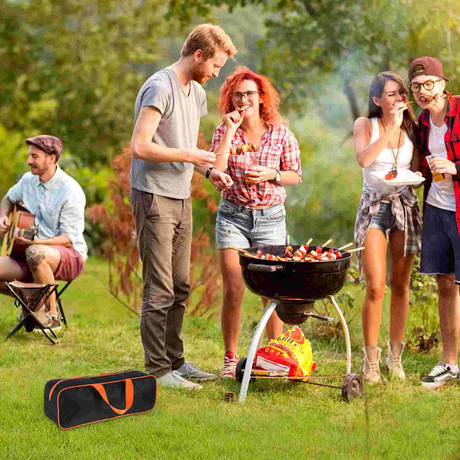 Sac de rangement portable pour outils de camping, accessoires d'extérieur, porte-ustensiles pour griller