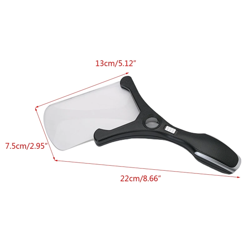 Glass with Light- LED Illuminated Magnifier- with 2.5X 25X High Magnification Lightweight Handhold