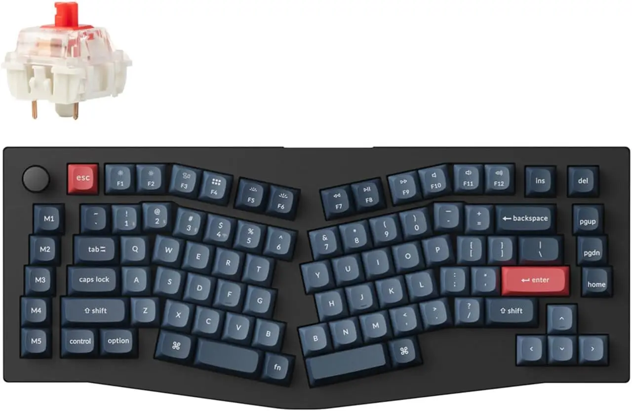 

V10 Max Ergonomic Wireless Mechanical Keyboard, 75% RGB Gaming Keyboard with OSA PBT Keycaps & Knob, Bluetooth/2.4G/USB-C, Hot S