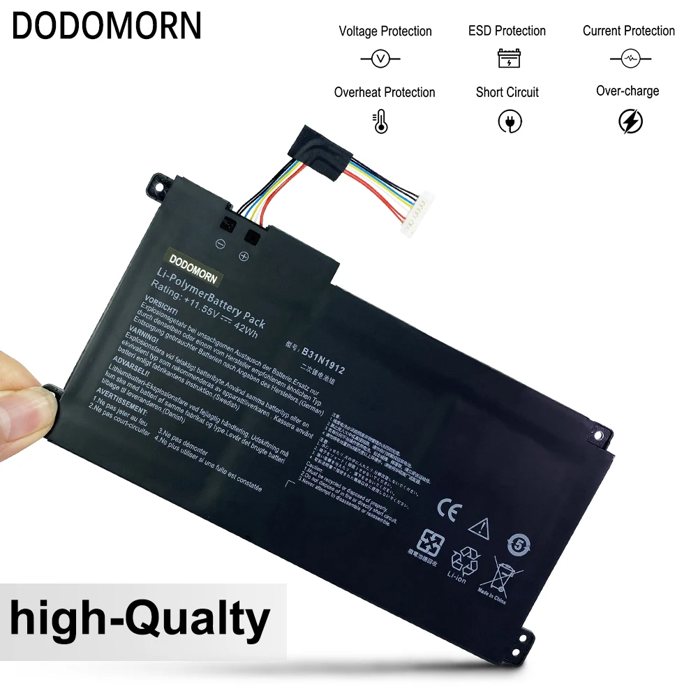 Bateria DODODOMORN para ASUS, VivoBook 14, E410MA, E410KA, E510MA, E510KA, E510KA, E410KA-EK139TS, B31N1912, alta qualidade, novo, entrega rápida