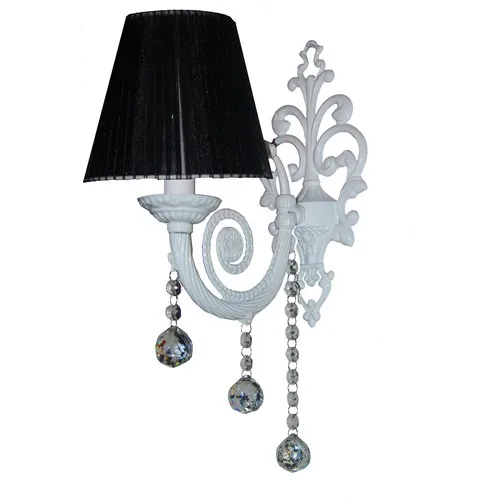 Merve Lampshade/Bianco Series Titled Black Wall Sconce Case White