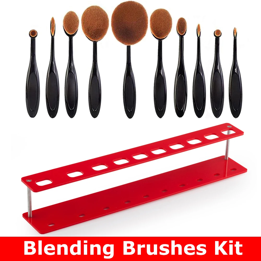 Useful Variety Sizes Blending Brushes Kit Storage Rack for DIY Scrapbooking Ink Painting Paper Card Background Crafting Project