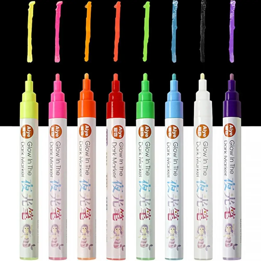 Creative Glowing in The Dark Luminous Pen DIY Graffiti Hand Painting Highlighter Pen Fluorescent Pen School Office Supplies