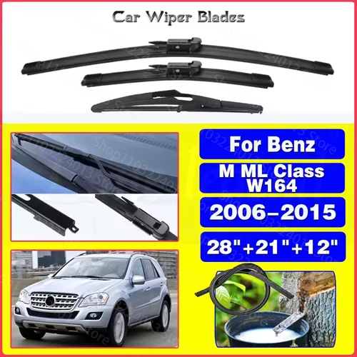 Imagen 1 del producto Para Mercedes Benz M ML clase W164 2006 - 2015 limpiaparabrisas accesorios de coche 28 ""21"" 12 ""versión de actualización silenciosa