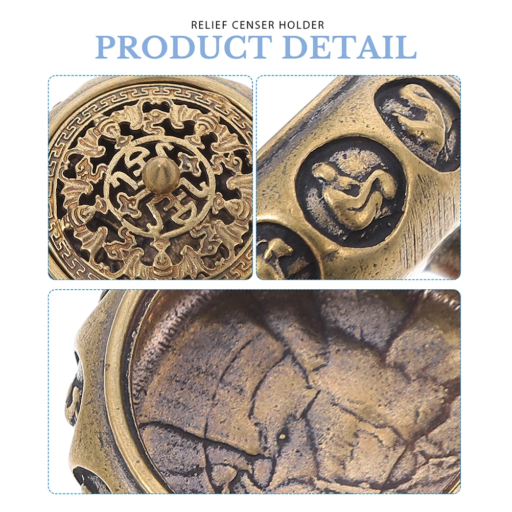 

2Pcs Zodiac Burner Aromatherapy Stove Decor Metal Holder Home nament Lightweight Incense Burner Bowl Creative Design