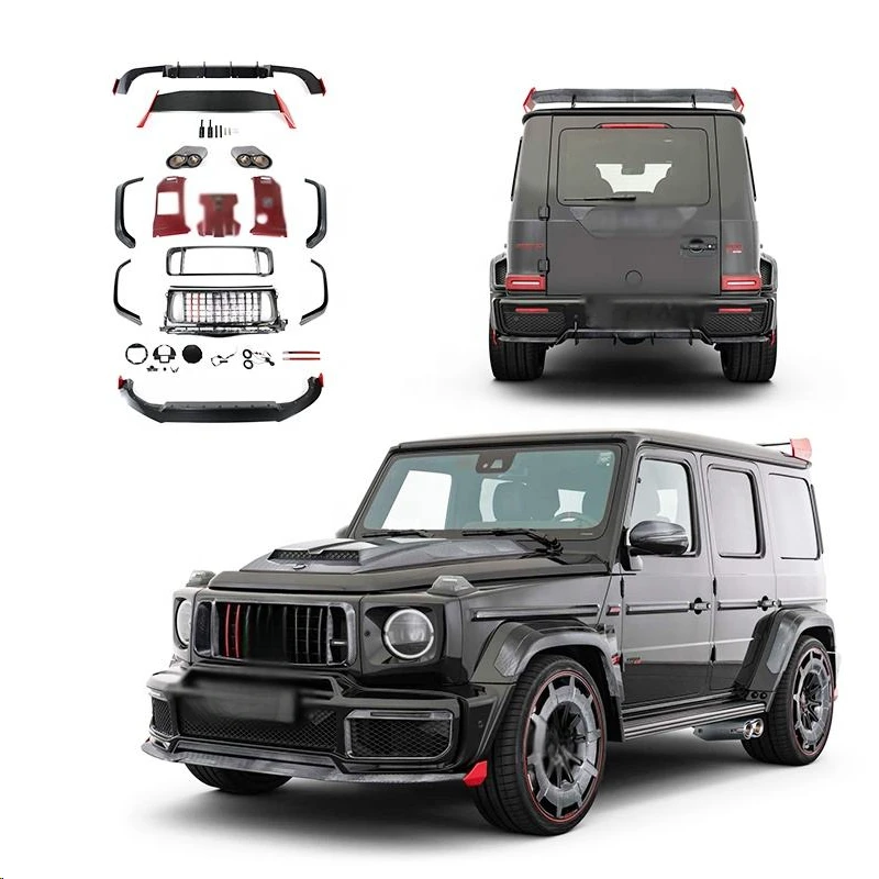 High Quality Rocket B900 Style Dry Carbon Fiber Conversion Body Kit Grill Front Lip Rear Wing Exterior Tuning Parts Fit for W464