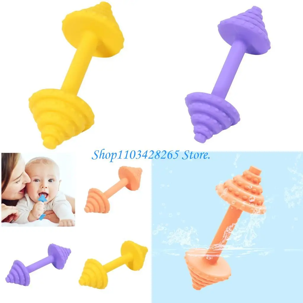 

Силиконовая игрушка в форме гантели для младенцев, нежная пустышка для десен, успокаивающая игрушка для новорожденных, подарок
