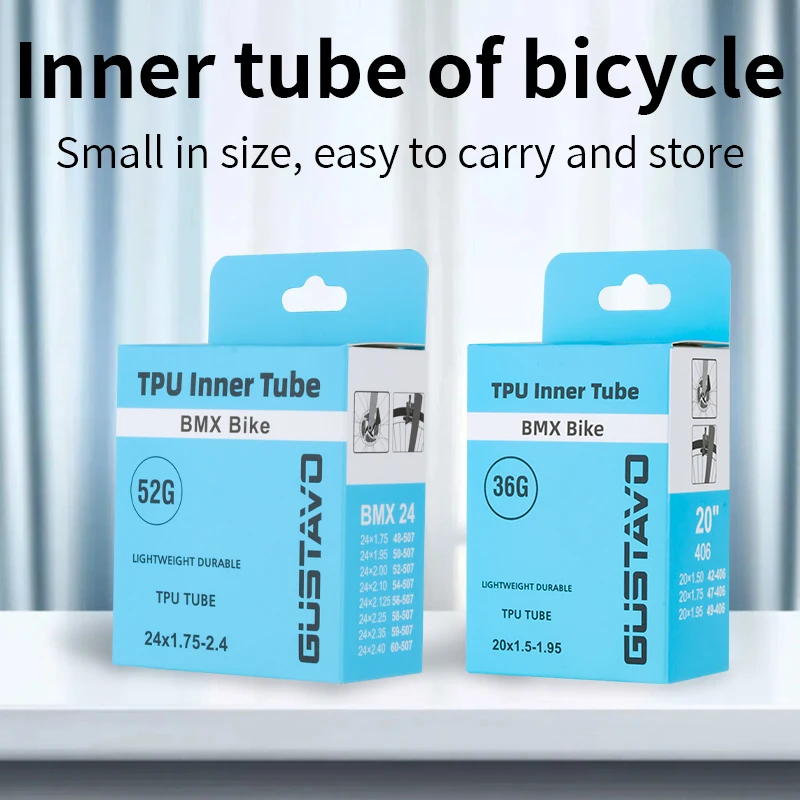 AliExpress NONE GUSTAVO TPU Bike Inner Tube Camera 20" 406 20x1.5-1.95 / 24X1.75-2.4 507 SCHRADER Valve 45mm BMX Bicycle Tire Tyre