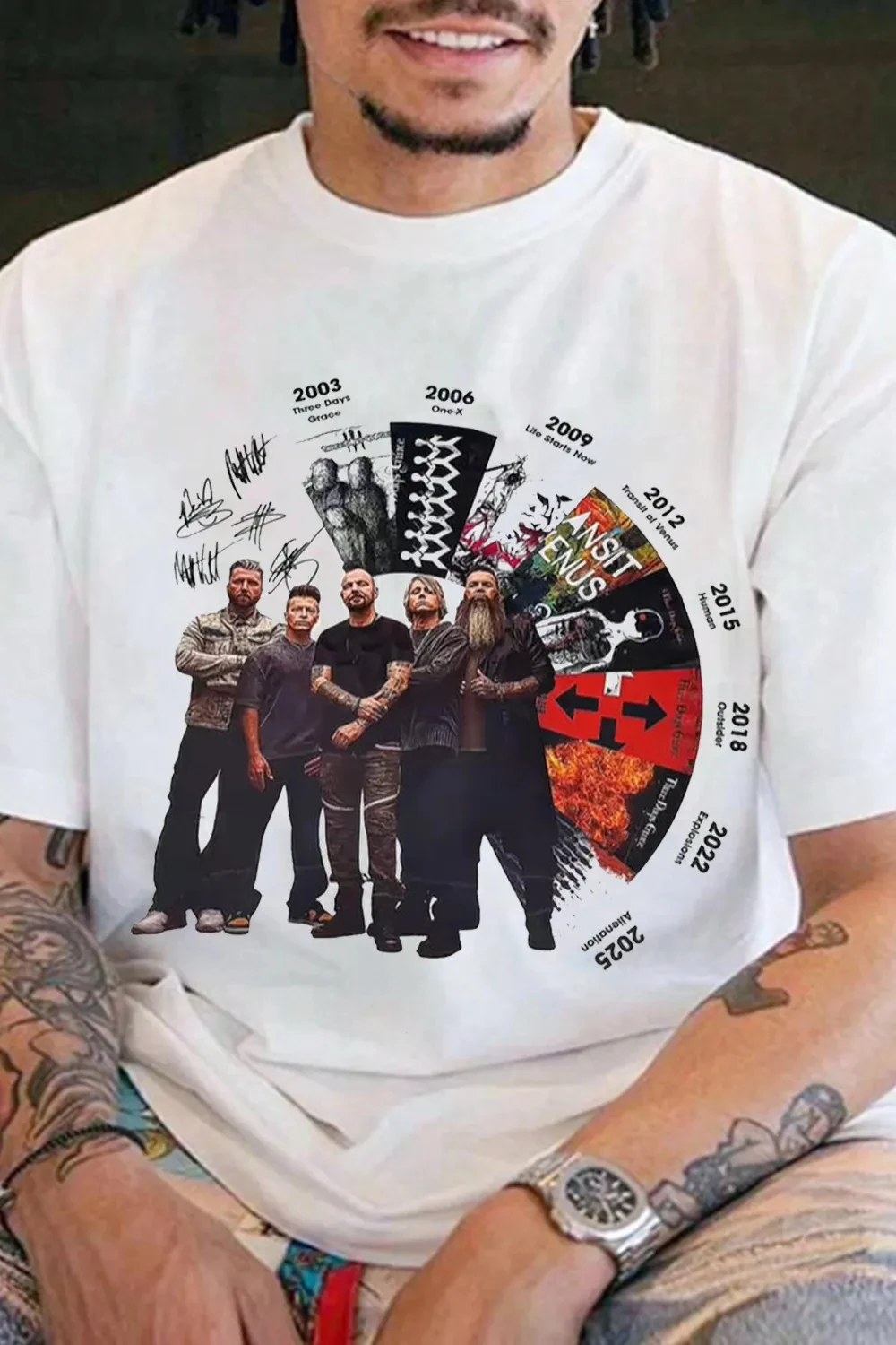 Vintage 2026 Three Days Grace Band Printed Cotton T-shirt Men's Summer Casual Top Short Sleeve Classic Male Women Tee Unisex