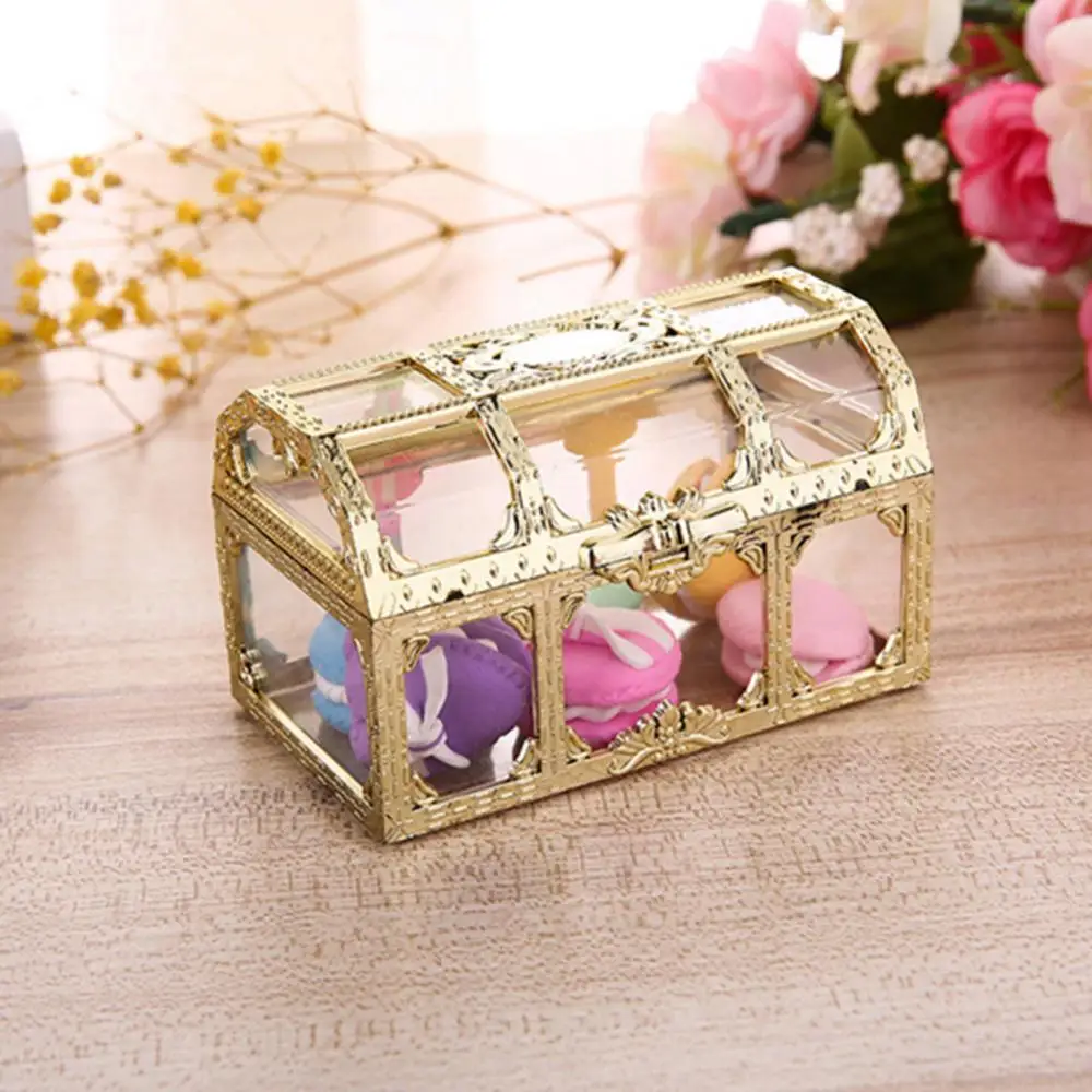 Vintage Transparent Storage Box Candy Trinket Jewelry Holder Organizer Container Wedding Birthday DIY Cake Baking Accessories