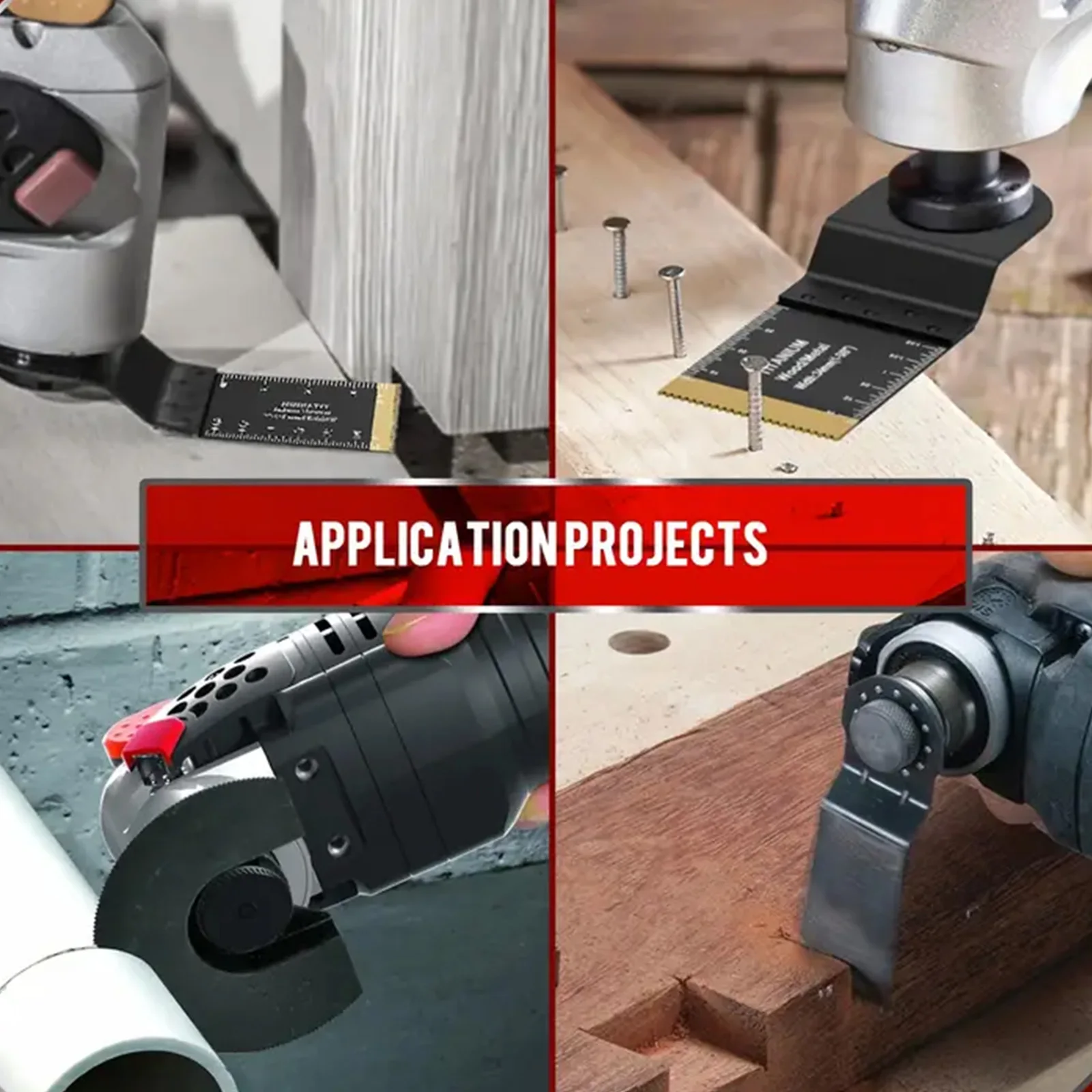 Utensile oscillante rivestito in titanio da 7 pezzi: taglio multi-materiale (metallo/legno/chiodi) con meccanismo a sgancio rapido, alta durezza