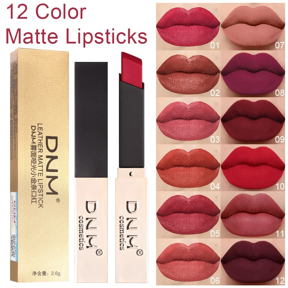 

DNM 12 Color Matte Lipstick Moisturize Waterproof Velvet Sexy Lip Gloss Matte Popular Color Lasting Hot Selling Fashion Lipstick