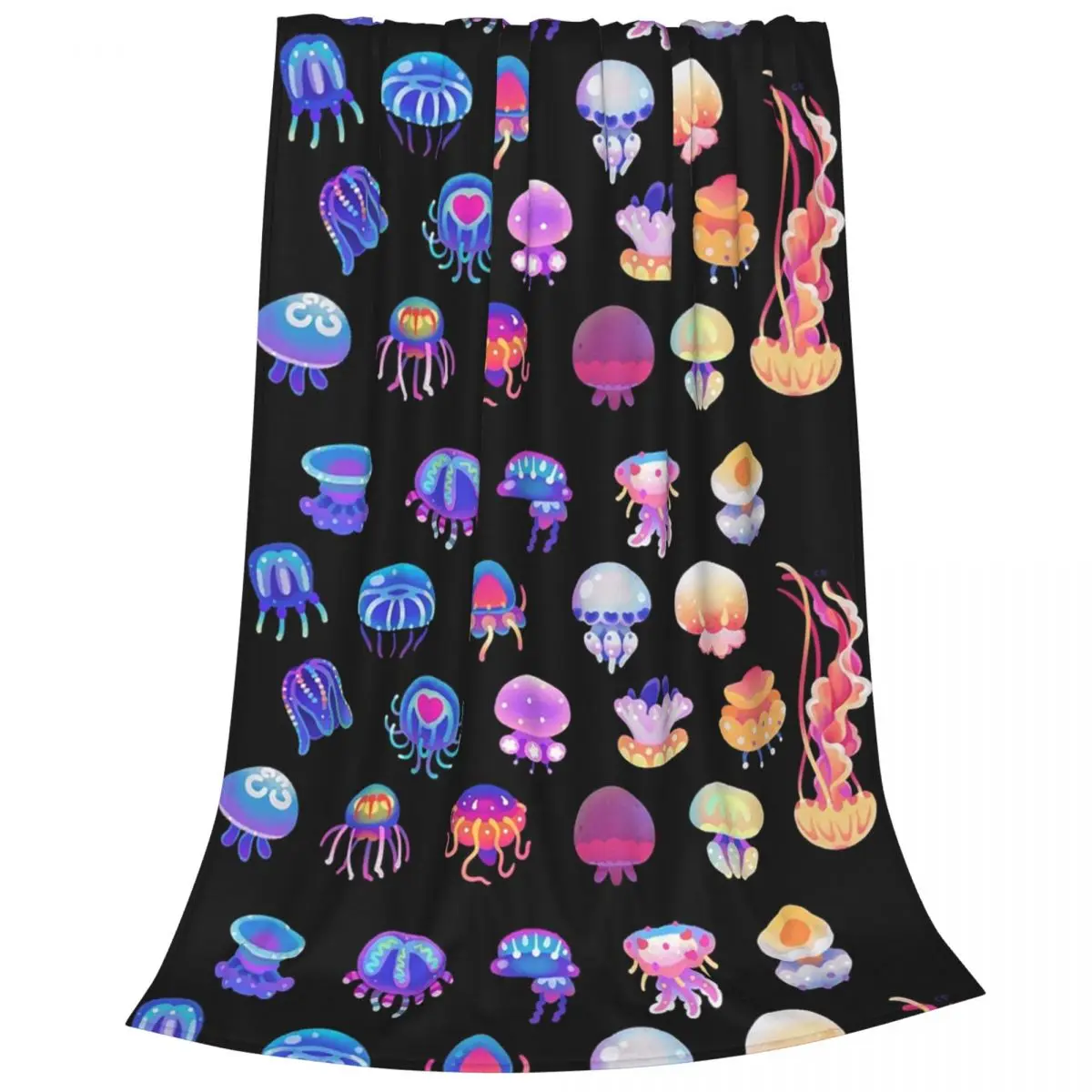 Jellyfish Day Blankets Flannel Multi-function Sofa Throw Blankets For Home Bedroom Outdoor Throws Bedspread Quilt