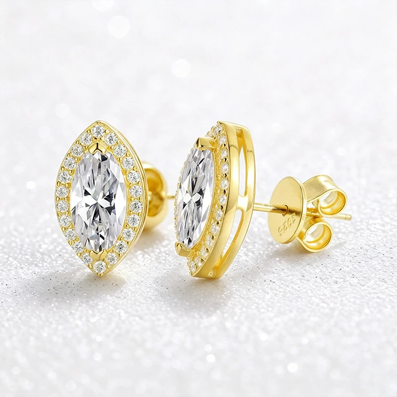 0,5-2ct D-Farbe VVS1 Herzschliff Moissanit Ohrstecker S925 Silber Halo-Fassung Ohrringe GRA-Zertifikat Edelschmuck – Detail 11