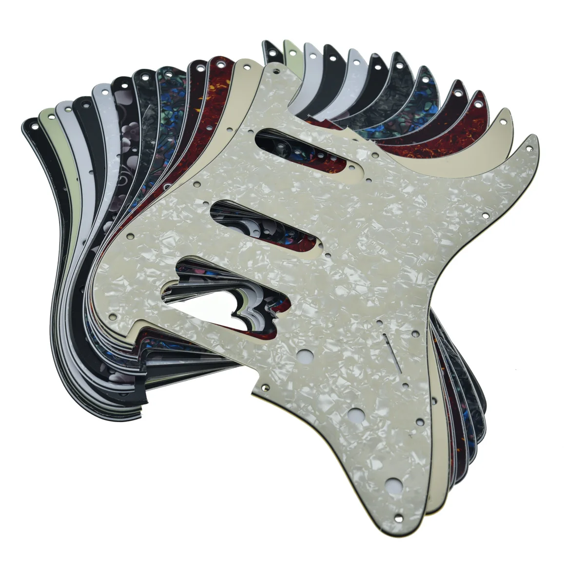KAISH 11 agujeros americano moderno ST HSS golpeador esquina redonda Humbucking sin orificios para tornillos para Ultra Series Strat/Stratocaster