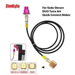 SODA Maker Quick Connect Adapter To External CO2 Tank Soda Club W/90cm Hose for SodaStream DUO Terra Art W21.8-14,CGA320,G3/4