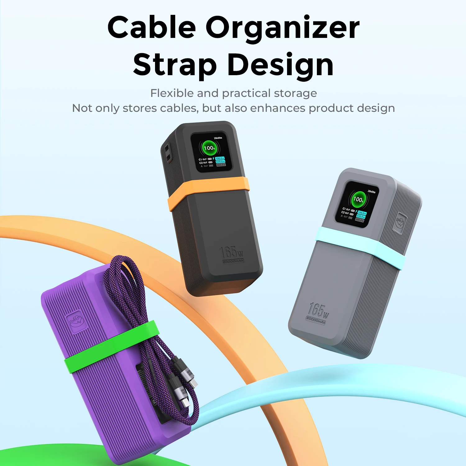 حافظة سيليكون SIKAI لهاتف UGREEN Nexode Pro 165W Power Bank 20000mAh، غطاء مقاوم للصدمات مع فتحات دقيقة