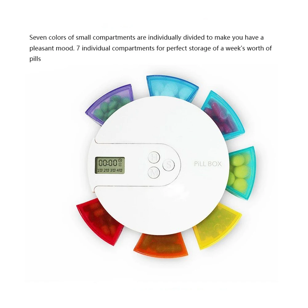 7 Days Rainbow Pill Box Organizer Plastic Storage Container for Vitamins Portable Medicine Pill's Case Weekly Pillbox