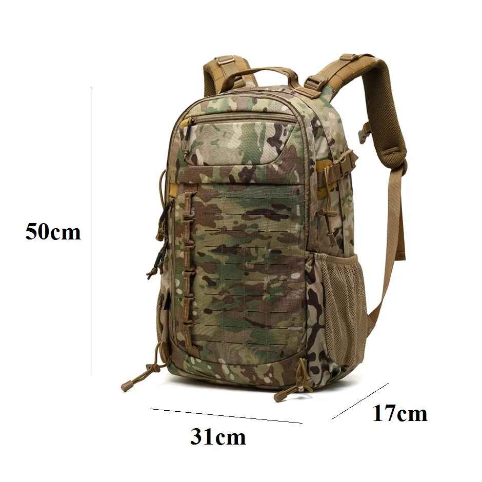 

Durable Nylon Heavy Duty 24L Laptop Backpack Outdoor Hiking Tactical Molle Assault Rucksack with Duraflex Buckle and YKK Zipper