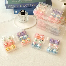 YIMEIXI 6Pair Contact Lens Case Contact Lens Storage Box Cute Girl Contact Lens Box Clamp Forceps Contact Lens Care Solution Box