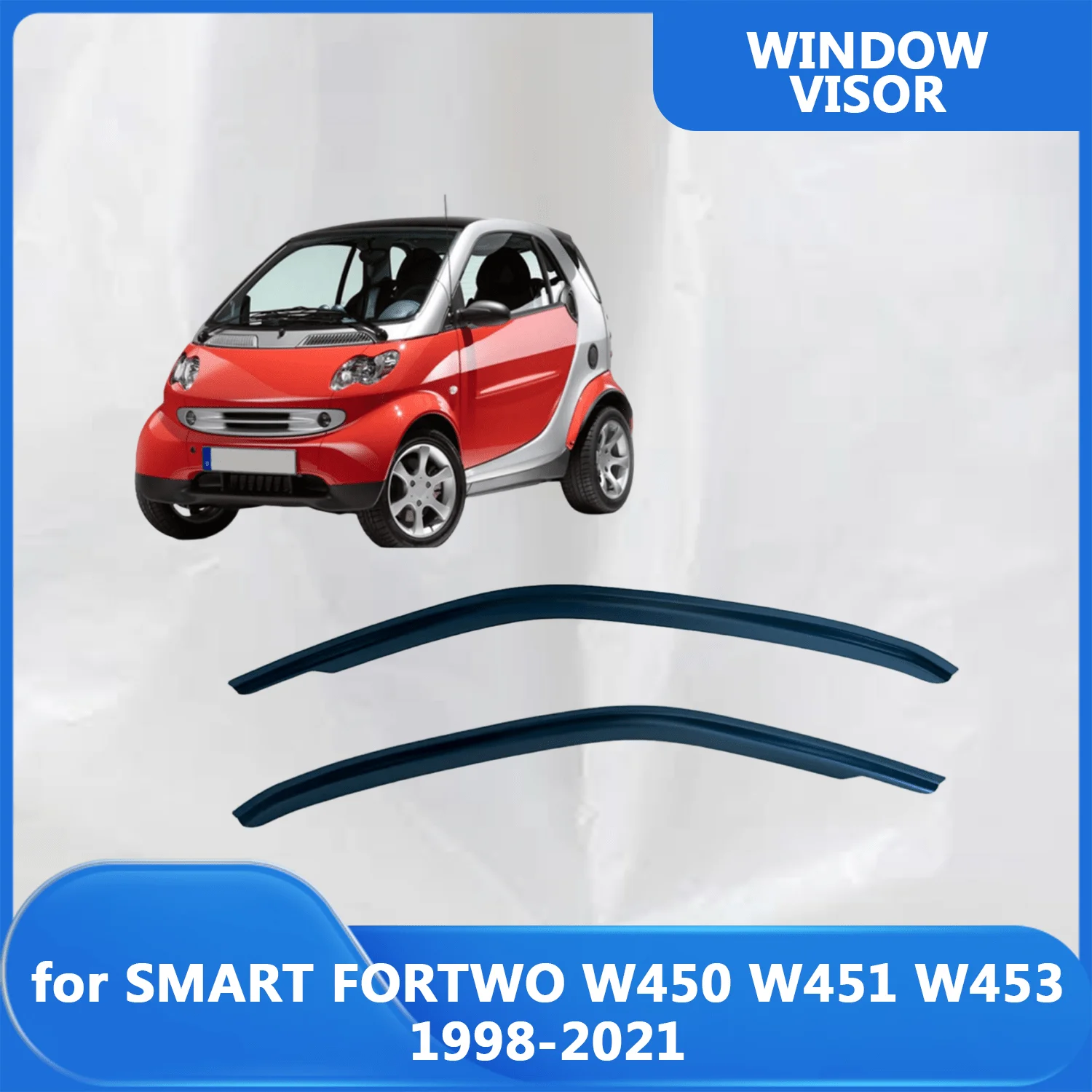 

Window Visor for SMART FORTWO W450/W451/W453 1998-2018 2019 2020 2021 Wind Deflectors Rain Guards Door Visor Vent Shades Sun