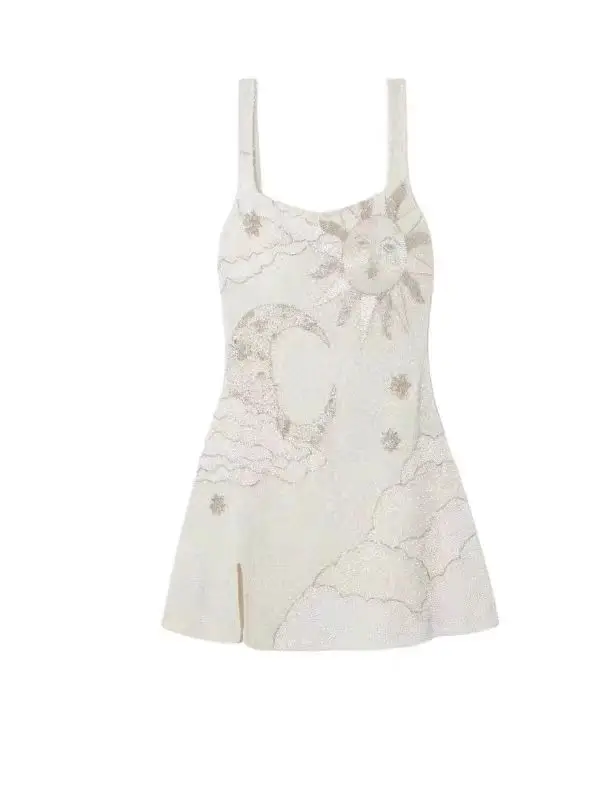 Falda Corta Brillante con Lentejuelas, Vestido sin Tirantes para Mujer, Estilo E, Cintura Alta, Fibra de Poliéster, Te...