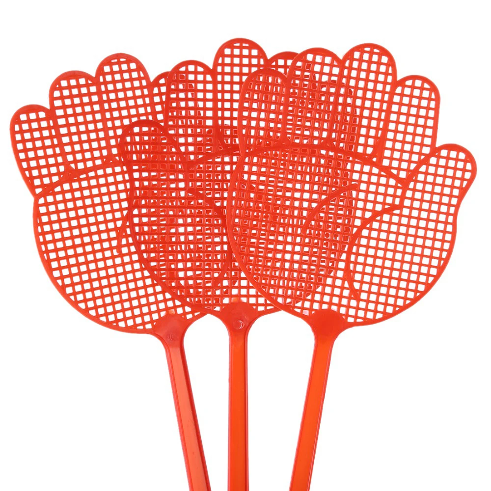 Kitchen Long Handle Flyswatter Cute Palm Shaped Fly Swatters Mosquito Pest Control Insect Killer Home Plastic Flies Pat Flapper