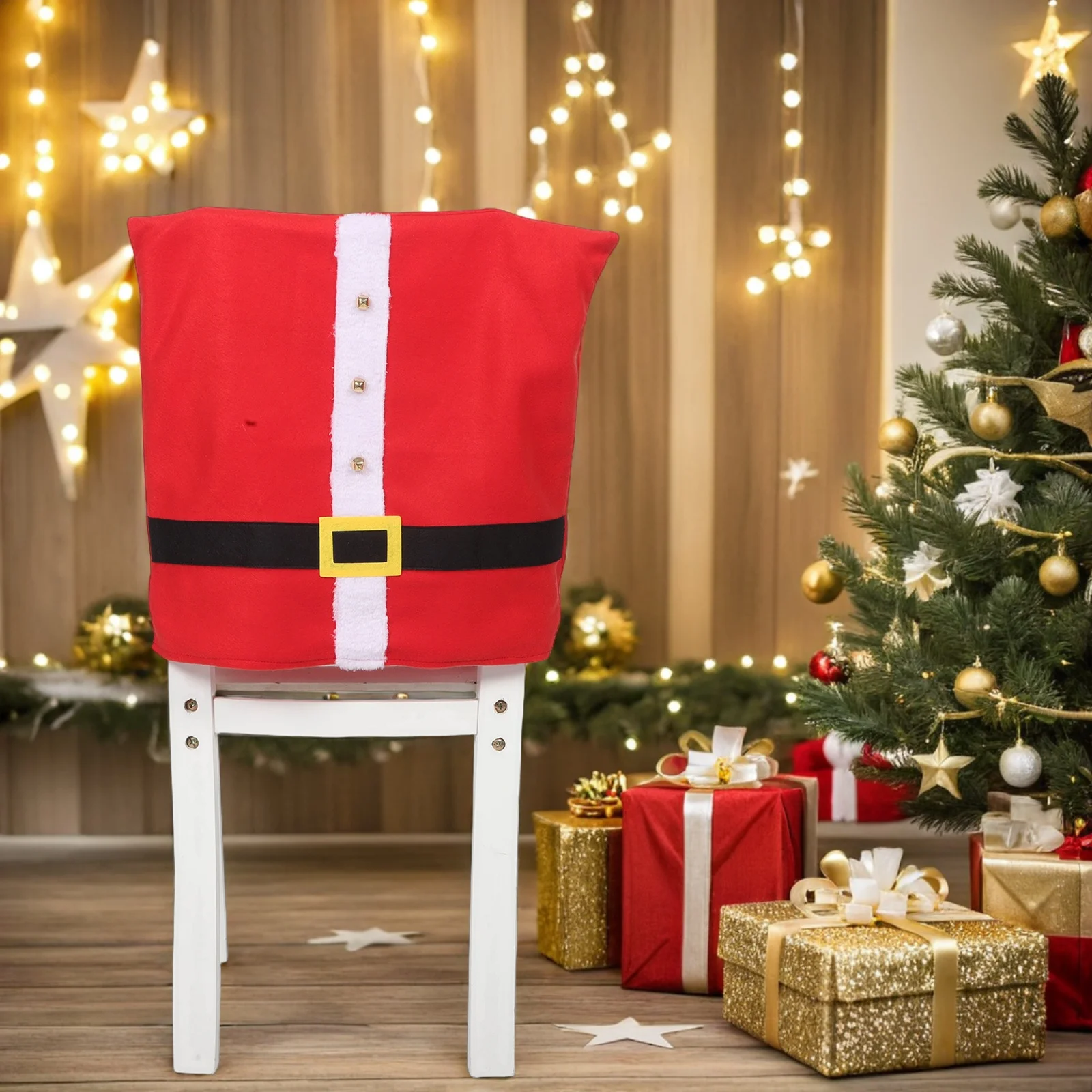 

Christmas Chair Covers Red Banquet Sashes Slipcovers Holiday Decorations Reusable Xmas Dining Seat Protectors Wedding