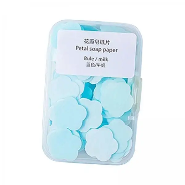 Portable Petal Soap Sheets Gentle Skin Care Soap Paper Flakes Moisturizing Hand Soap for Hiking Travel