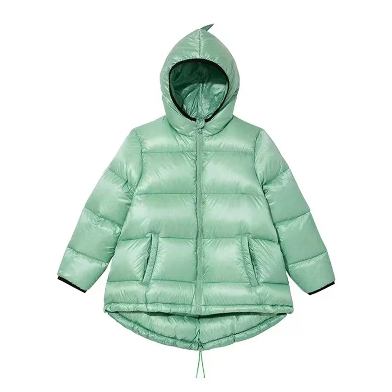 Bambini Parka piumino impermeabile addensare bambini Warm Down tuta da neve dinosauro Toddler Girl Boy Parka capispalla lunga