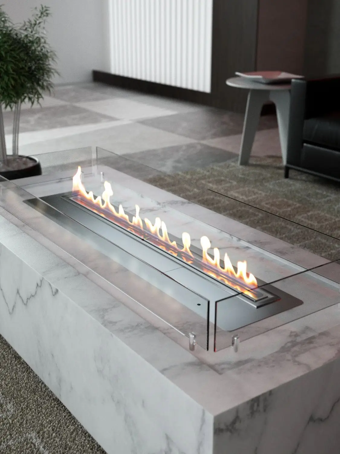 Inno-living fire 150cm remote/wifi  linear burner ethanols fireplace