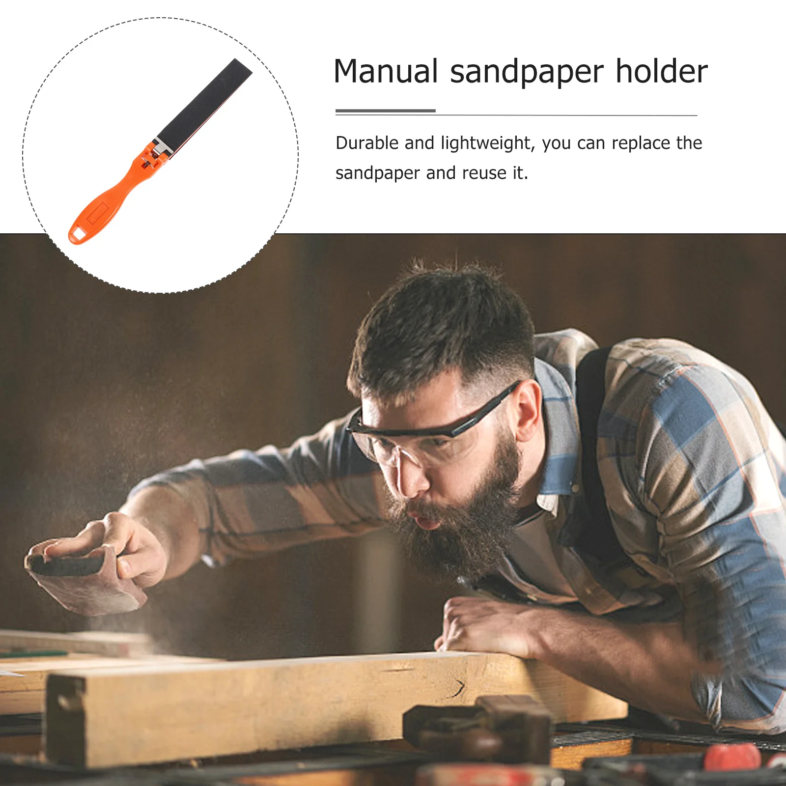 

1Pcs Sandpaper Grinding Holder Manual Adjustable Durable Plastic Clip Sandpaper Clamp Polishing Tool Grinding Polishing Tool