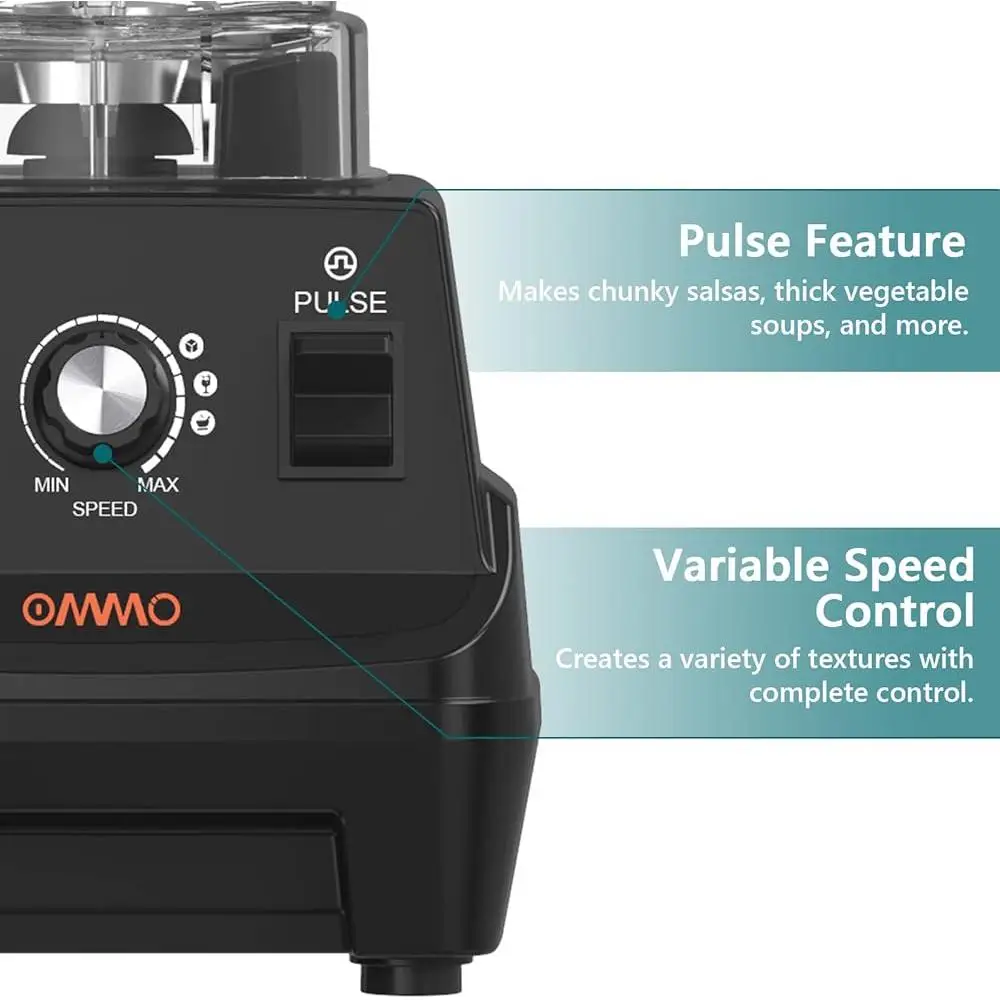 1800W High Speed Professional Blender Durable Stainless Steel Blades 60oz BPA Free Ice Crushing Smoothie Maker Variable Speed