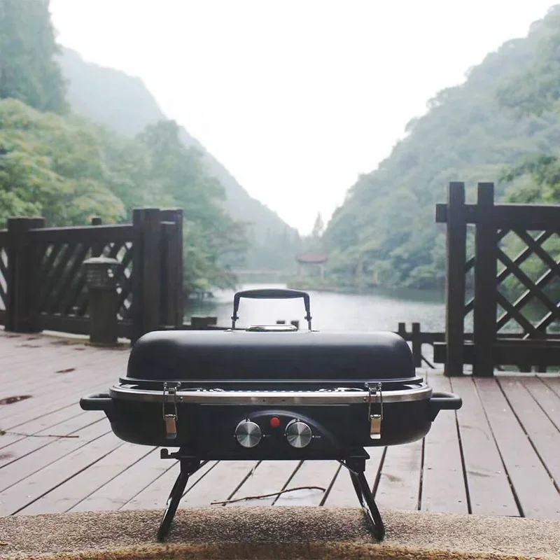 High Quality Professional Steel Tabletop Portable BBQ Gas Grill for Counter Top Propane Barbecue