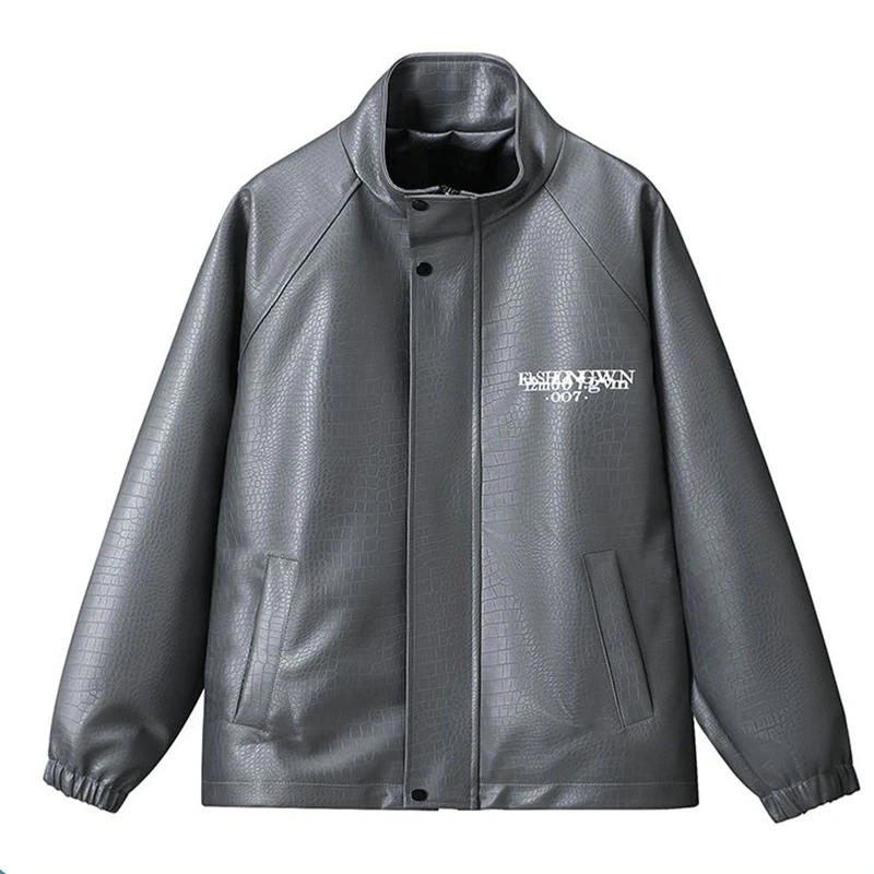 Extra Big Size 12XL Men’s Pu Leather Jacket Stand Collar Zip Up Faux Coat Male Waterproof Moto Biker Loose Fit Autumn Plus Large 3 Extra Big Size 12XL Men's Pu Leather Jacket Stand Collar Zip Up Faux Coat Male Waterproof Moto Biker Loose Fit Autumn Plus Large 3