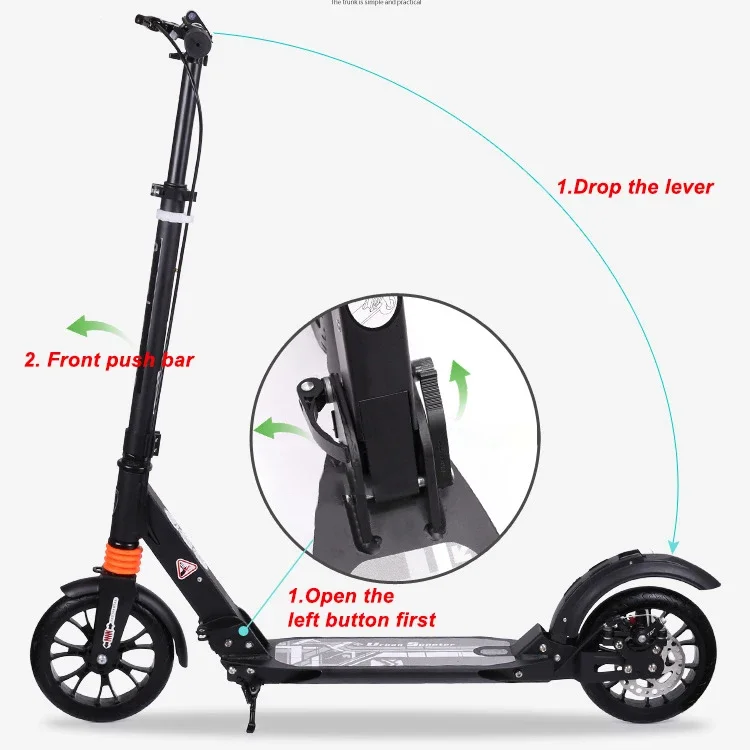 

Galecon Scooter Adult Foldable Scooters EU Warehouse Balanced Scooter Box Alloy Planar Monopattino Universal