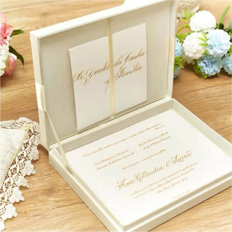 Custom Premium Wedding Favour Invitations Wed Invit Box Card Printing Bridal Bridesmaid Groomsmen Proposal Wedding Welcome Box