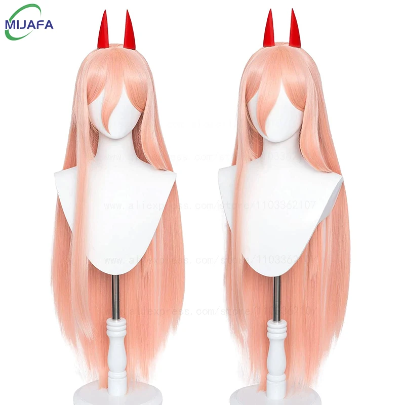 عالية الجودة أنيمي ماكيما السلطة شعر مستعار تأثيري 100 سنتيمتر طويل برتقالي وردي مقاومة للحرارة الاصطناعية الشعر حفلة لعب الأدوار الباروكات + غطاء شعر مستعار