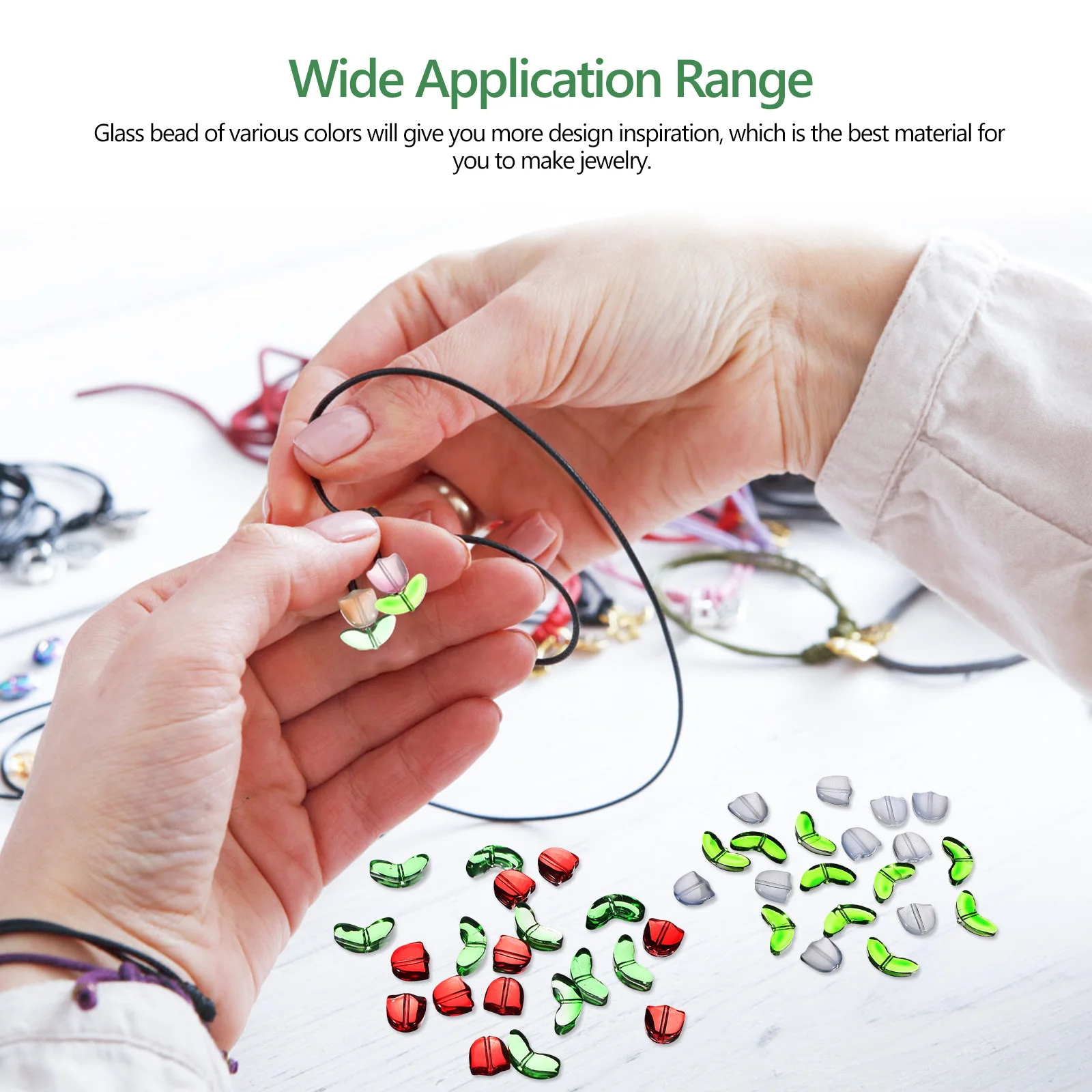 

80 шт., хрустальные стеклянные бусины с цветком тюльпана, красочные DIY ювелирные изделия, ремесленные бусины для изготовления браслетов, набор стеклянных бусин