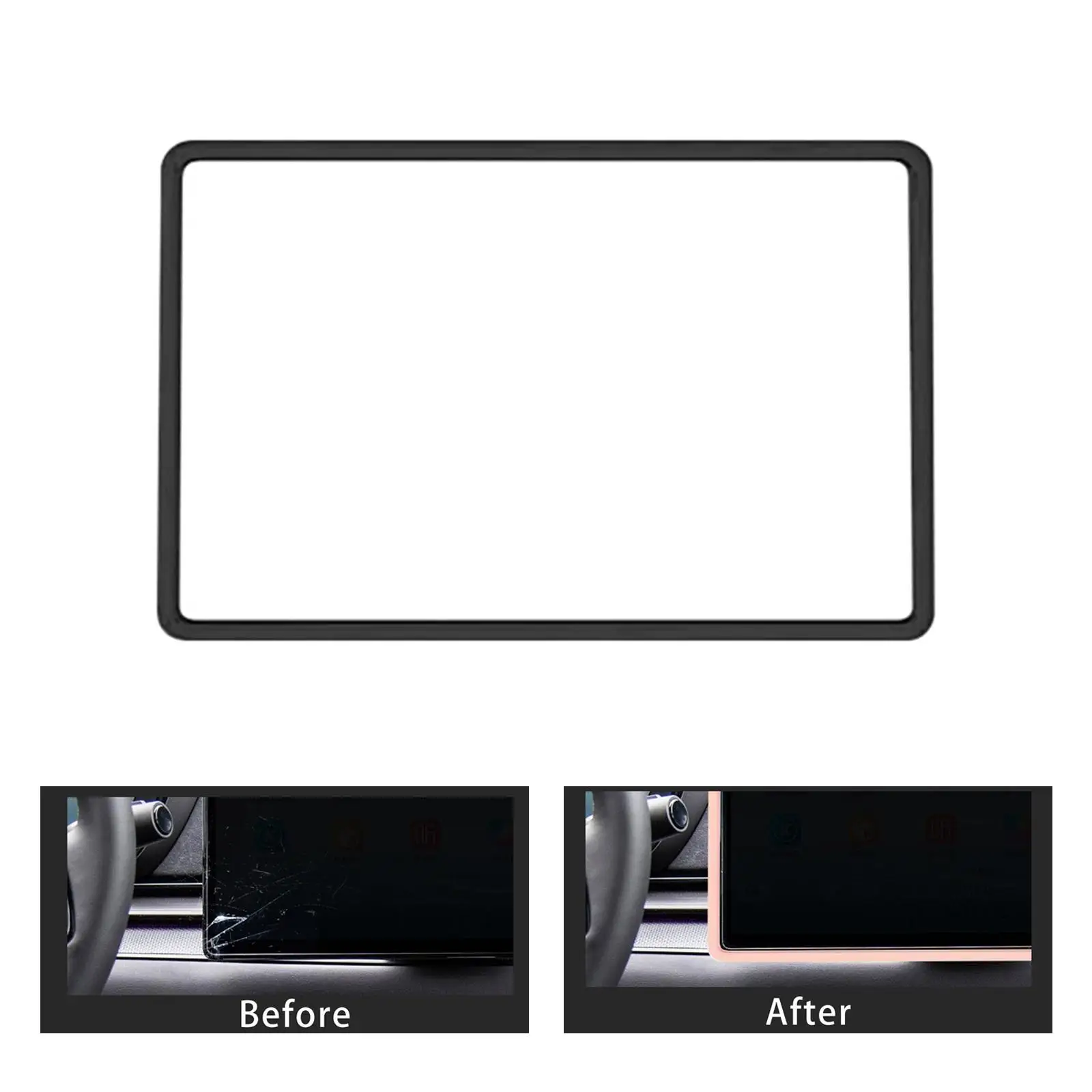 Protective Silicone Frame for Navigation Screen Edge Cover Car Film Accessory Fits BYD Atto