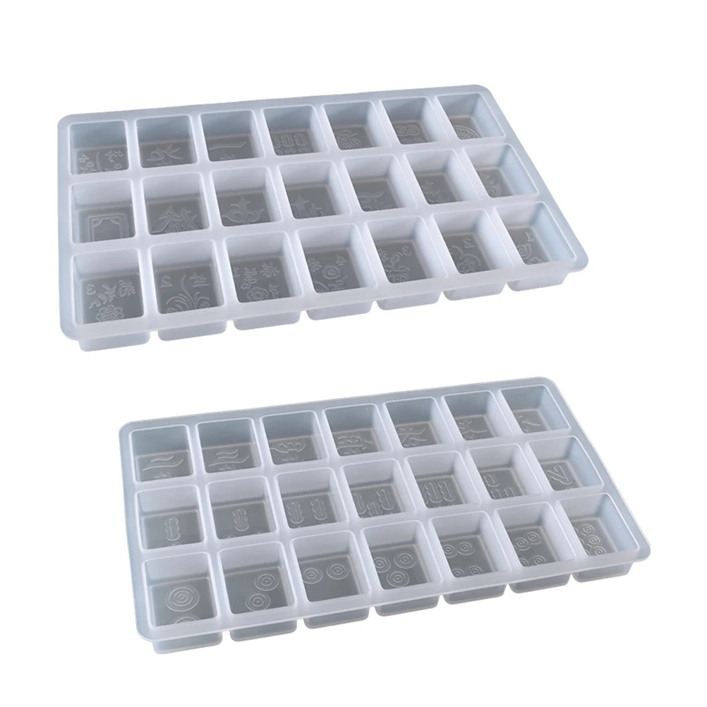 

2pcs Crystal Epoxy Mold Silicone Ornament Molds for Resin Jewelry DIY Craft Mohjong Flexible Safe Wear Deformation Resistance