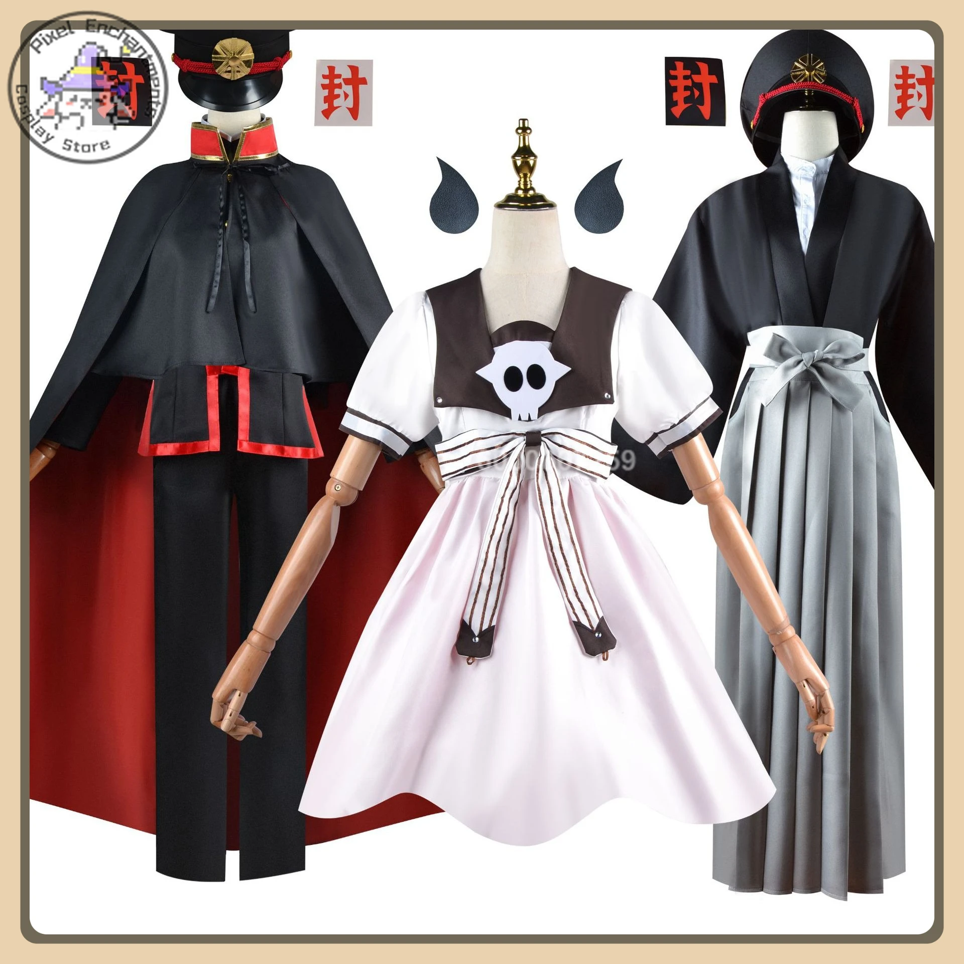 

Anime Toilet-Bound Hanako-kun Amane Nene Cosplay Full Set JK Uniform + Short Wig + Socks High Quality Anime Clothes (Female)